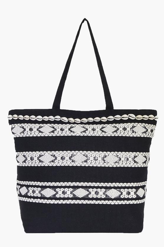 Iris Shell Detail Tassel Mono Shopper